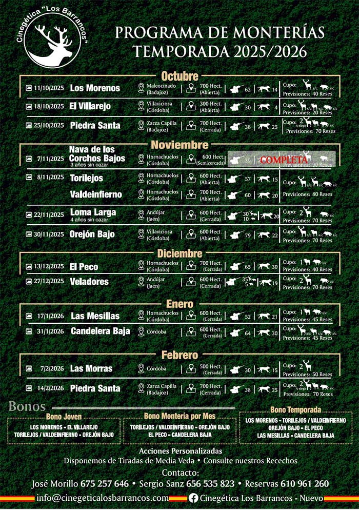 Programa de Monterias Monterias Riquelme 2022 2023