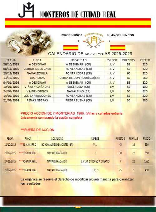 Programa de Monterias Monterios de Ciudad Real