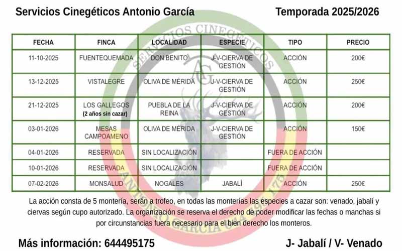 Programa de Monterias Monterias Riquelme 2022 2023