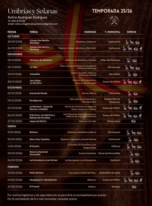 Programa Monterias Umbrias y Solanas 2025